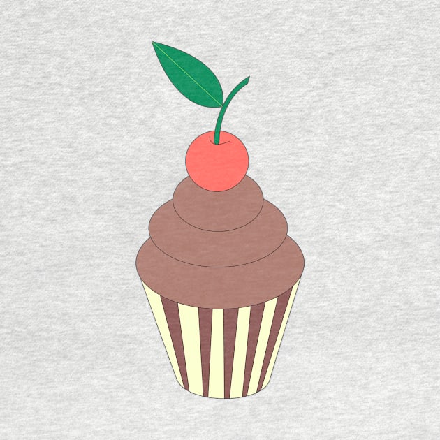 Chocolate Cupcake With Cherry On Top Digital Art | Melanie Jensen Illustrations by illusima